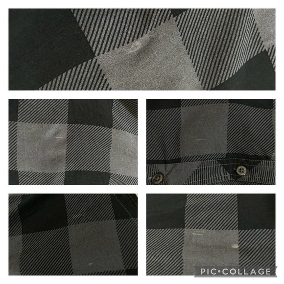 Torrid Buffalo Check Black Gray Long Sleeve Boho Shirt 4 Button Front Indie Blk - Picture 14 of 14